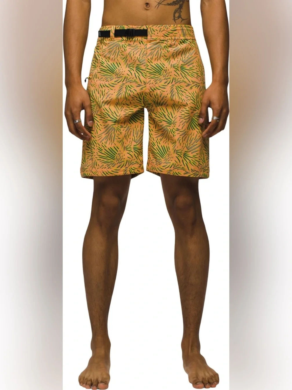 Prana Men's Rock Shock Boardshorts Aura Glow peach swim trunks shorts size 40